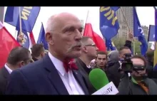 Janusz Korwin-Mikke na Manifestacji "Polacy Przeciw Imigrantom"