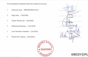 Radom:członek Komisji Wyborczej podpisał się na protokole za innego członka