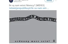 TV Republika o wykorzystaniu plakatu „Reparationen machen frei”.