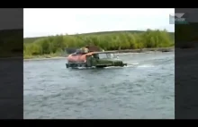 Largest Russian Trucks Crossing Dangerous River