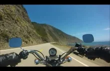 Jazda Harleyem po Pacific Coast Highway w Californii.