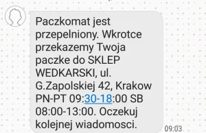 InPost przekierowuje paczki do punktów 9:30 - 18