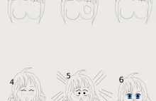 Moje rysunki: Manga /anime emocje rysowane w gimpie