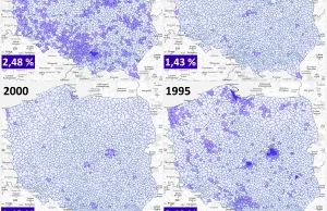 Wyniki JKM w wyborach prezydenckich od 1995 roku w podziale na gminy