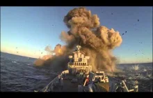 Niesamowite wideo pokazujące trafienie Norweskiego okrętu pociskiem rakietowym