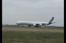 Pokaz możliwości Airbusa A340-600 podczas startu