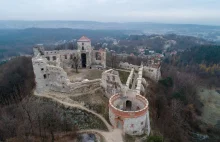Majestatyczny zamek w Rudnie z lotu ptaka. Zdjęcia z drona robią wrażenie!