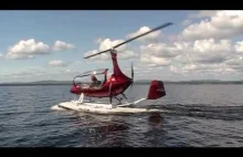 Zyrokopter z plywakami.