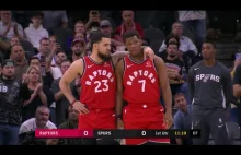 Raptors oraz Spurs zagrali 24 sekundowe błędy na początku meczu dla Bryanta