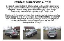 Skradziono Megane3 Warszawa