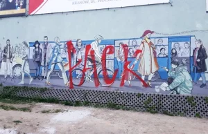 Kraków. Mural zniszczony przez idiotę. Jest akcja w sieci