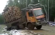 Rosyjski mistrz zwożenia drzewa | Siberia wood make russians driver angry