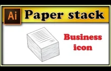 Paper stack, pile of documents - Adobe Illustrator tutorial