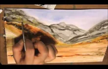 Desert pass - watercolor painting timelapse