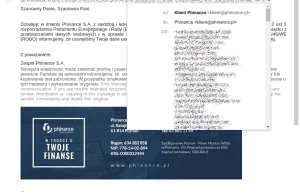 Wtopa phinance.pl - ujawnienie ponad 190 adresów e-mail klientów