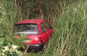 Wjechała do rowu aby nie potrącić pijanego pieszego