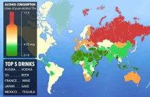 Mapa spożycia alkoholu na świecie [EN]