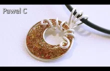 Glitter in resin. Wire and resin pendant. Tutorial.