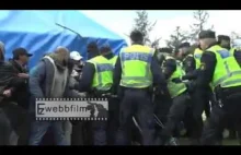 Szwecje jeszcze walczy !!! likwidacja nielegalnego obozu imigrantów 10-2015
