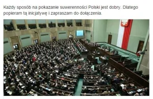 "NIE dla „flagi" UE w polskim Parlamencie!", czyli nowa inicjatywa internautów