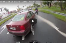 Walka drogowa kierowcy Passata z 8 motocyklistami (Video