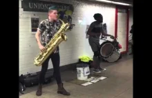 TOO MANY ZOOZ — Flightning. Live, NYC subway, without trumpeter.