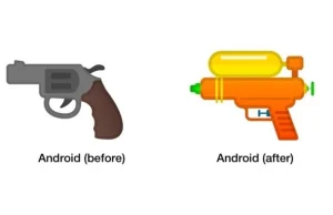 Google zmienia emotikonę rewolweru na pistolet na wodę