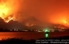 Wideo poklatkowe z pożaru lasu w Eagle Creek, Oregon.