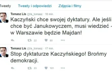 Tomasz Lis rzuca na Twitterze: "W Warszawie będzie Majdan!"
