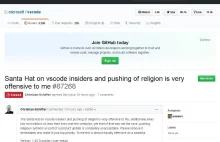 Czapka Mikołaja obrazą uczuć religijnych w Visual Studio Code