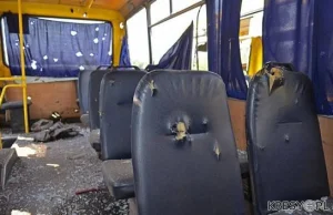 Ostrzelany autobus na Ukrainie z perspektywy kierowcy