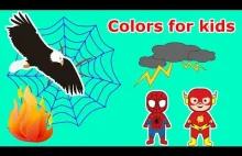 learn colors with spider-man, flash,superheros,monsters - learn colors...