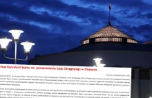 Kancelaria Sejmu wydała komunikat w sprawie postanowienia sądu w...