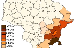 Polacy na Litwie- mapa