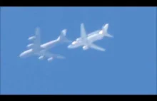 Tankowanie Boeinga E-7A w powietrzu w okolicach Częstochowy widziane z ziemi