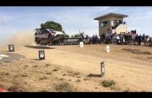 Rajd Sardynii 2017: Toyota Yaris WRC po wyskoku uderza w lecącego drona