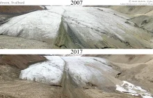 Ocieplenie klimatu w akcji - zobacz jak topnieją lodowce Spitsbergenu