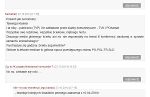 Użytkownicy portalu niezależna.pl świętują śmierć dziennikarzy TVP i TVN
