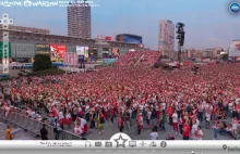 Gigapanorama z Oficjalnej Strefy Kibica w Warszawie - mecz Polska - Rosja