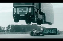 Rekordowy skok ciężarówką z naczepą
