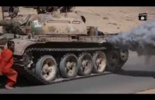 Takie tam zabawy z czołgiem Tak zabija ISIS kills man by tank