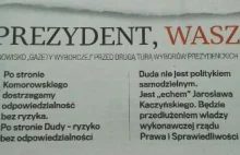 Gazeta wyborcza oficjalnie poparła Komorowskiego w wyborach!
