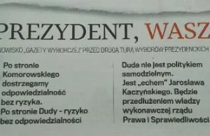 Gazeta wyborcza oficjalnie poparła Komorowskiego w wyborach!