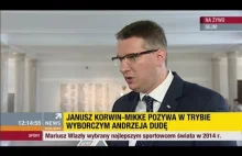 Janusz Korwin-Mikke pozywa w trybie wyborczym Andrzeja Dudę