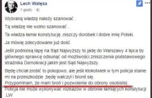 Policja reaguje na wpis Wałęsy ws. broni i zapowiada dalsze kroki
