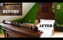 Renowacja antyku - sfatygowanego starego łóżka PRZED i PO