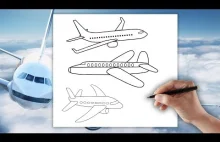 Samolot - Jak narysować Samolot - Nauka rysowania - krok po kroku