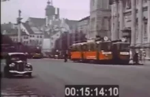 Przedwojenna Warszawa w kolorze - 1939 (tramwaje i samochody z tamtej epoki)