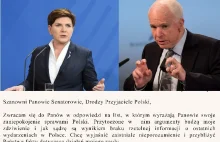 Premier Beata Szydło błyskawicznie odpowiada amerykańskim senatorom na ich list: