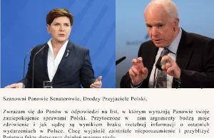 Premier Beata Szydło błyskawicznie odpowiada amerykańskim senatorom na ich list: